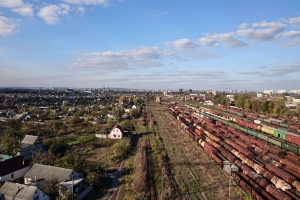 Towers of railway near Osnova station, Kharkiv