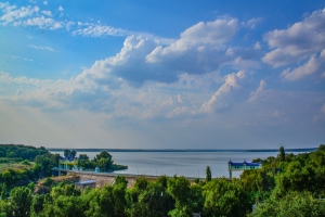 Railway bridge with panorama view, Kryvyi Rih