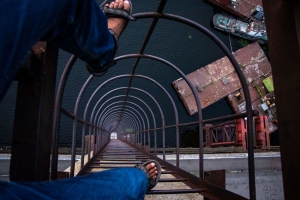 Заброшенный Рыбальский вантовый мост, Киев