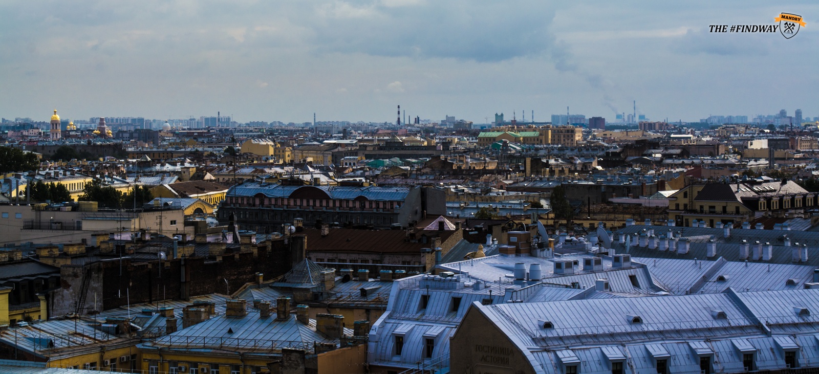 Вид с Иссакиевского собора панорама Петербурга с высоты